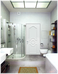 Вологостійкі двері ПВХ у санвузлі ванній туалеті - фото зсередини Вологостійкі двері ПВХ у санвузлі ванній туалеті - фото зсередини