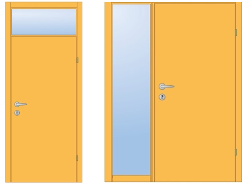 Міжкімнатні пластикові двері з верхньою та бічною фромугами